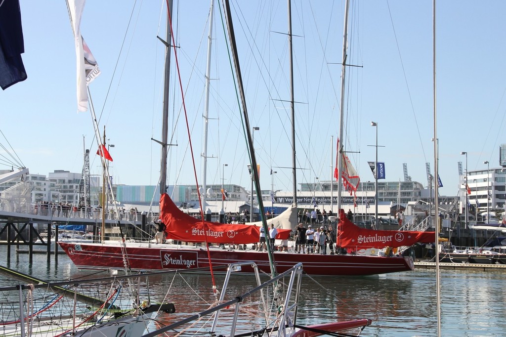 Steinlager 2 leaves the Viaduct Harbour - Start Evolution Sails Sail Noumea 2012 © Richard Gladwell www.photosport.co.nz